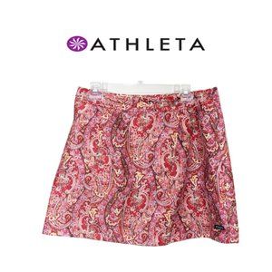 ATHLETA Athletic Wrap Tennis Skort in Coral Paisley